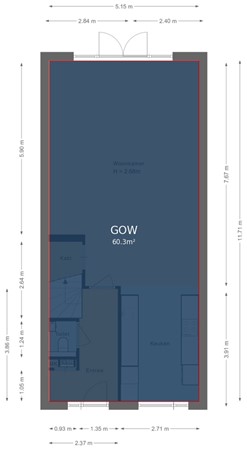 Floorplan - Lekstraat 136, 4125 TD Hoef En Haag
